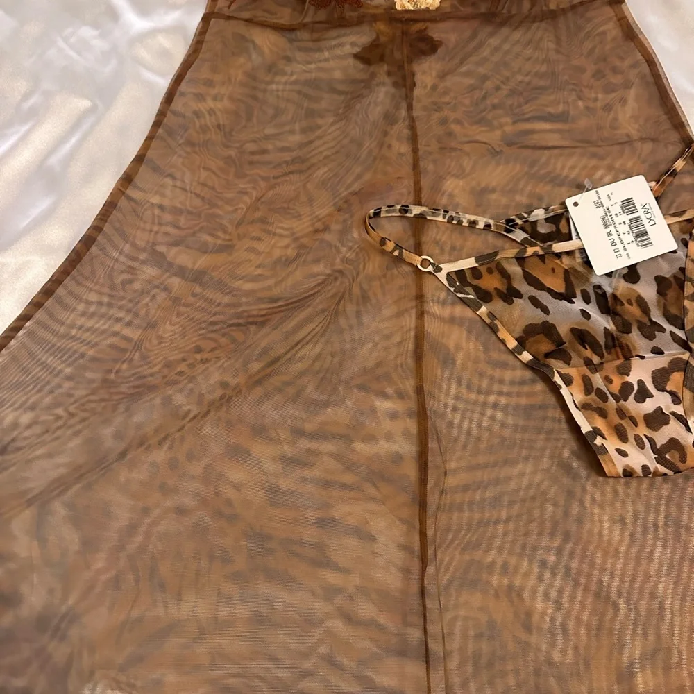 La Perla Vintage leopard sheer Chemise Set